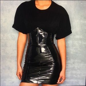 Black Patent Leather/Vinyl Size Medium New Dress